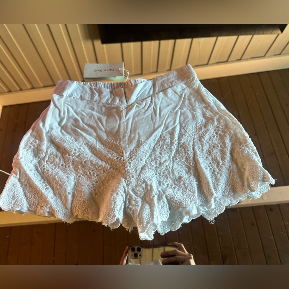 Anthropologie Sim & Sam Eyelet Lace Short XS White